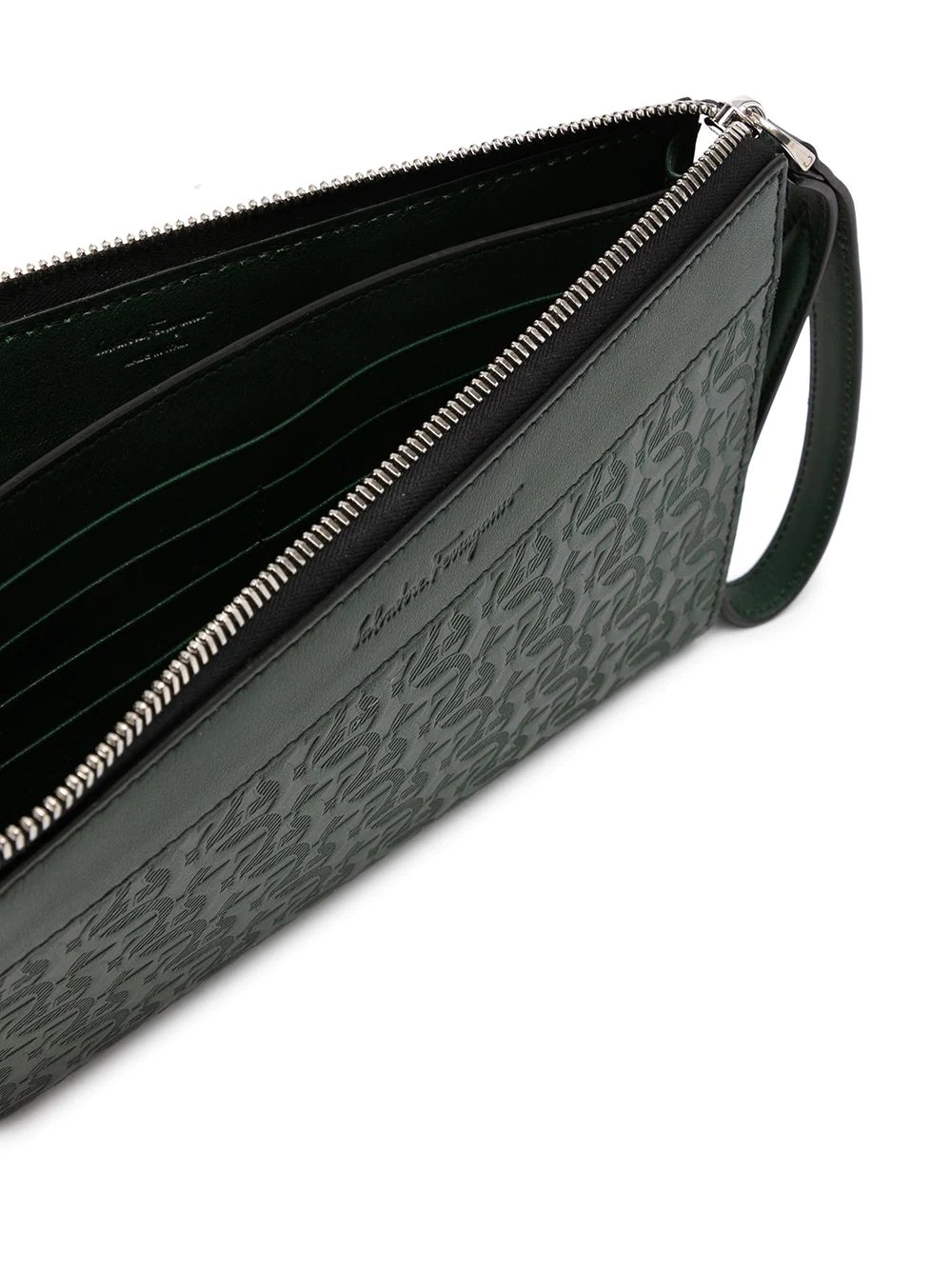 Gancini-embossed clutch bag - 5