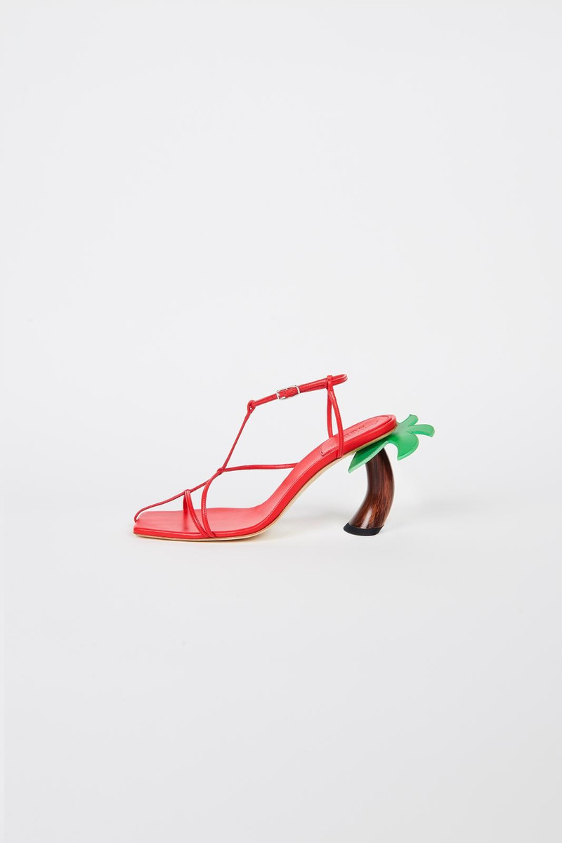 BIANCA WOODEN HEEL RED 1
