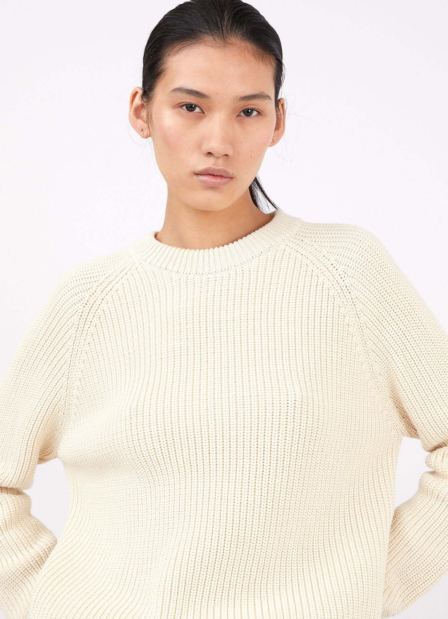 Cotton Boxy Crew Jumper - 2