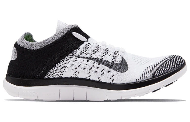 (WMNS) Nike Free Flyknit 4.0 'White Black' 631050-100 - 2