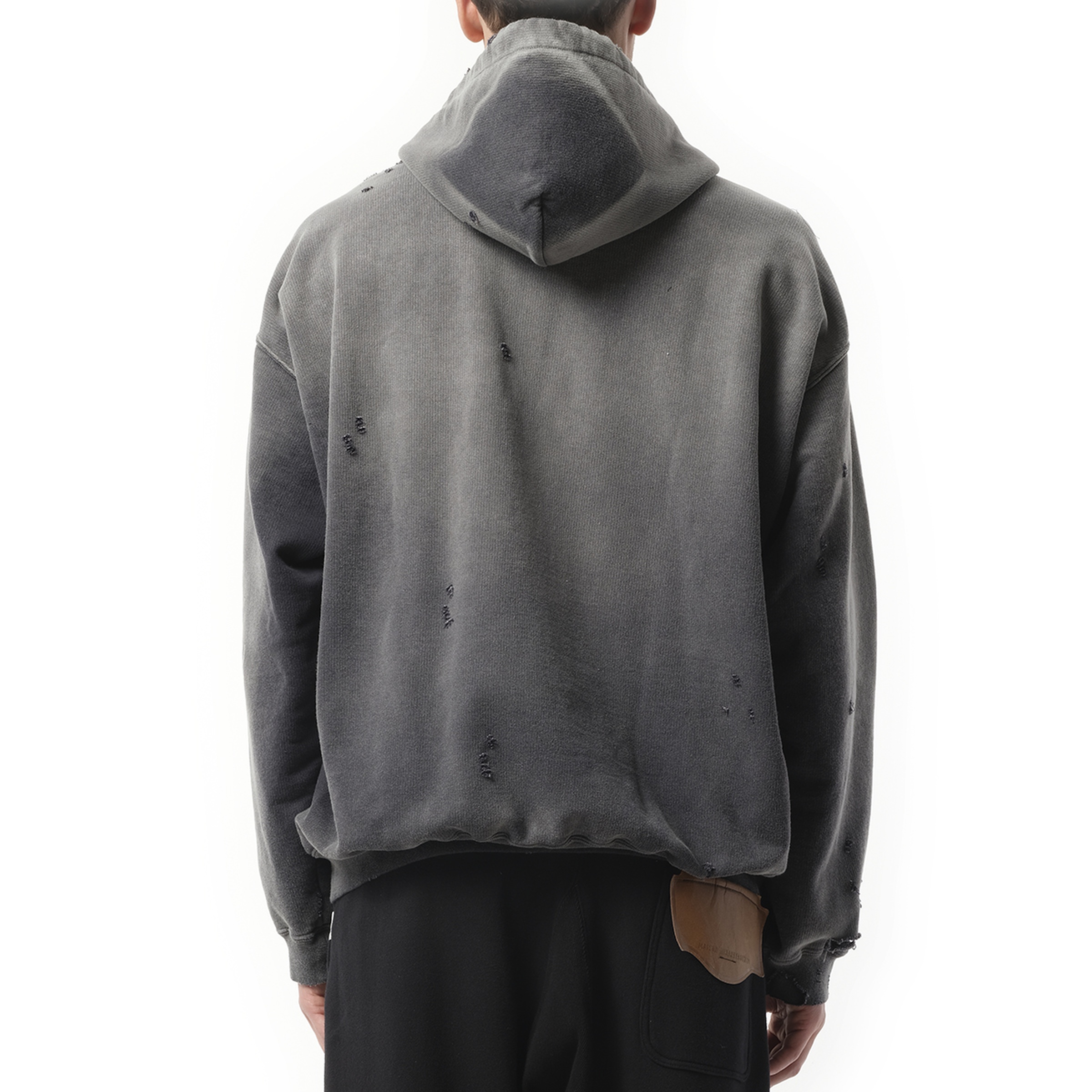 Sun Faded Half Zip Hoodie in Black - 6