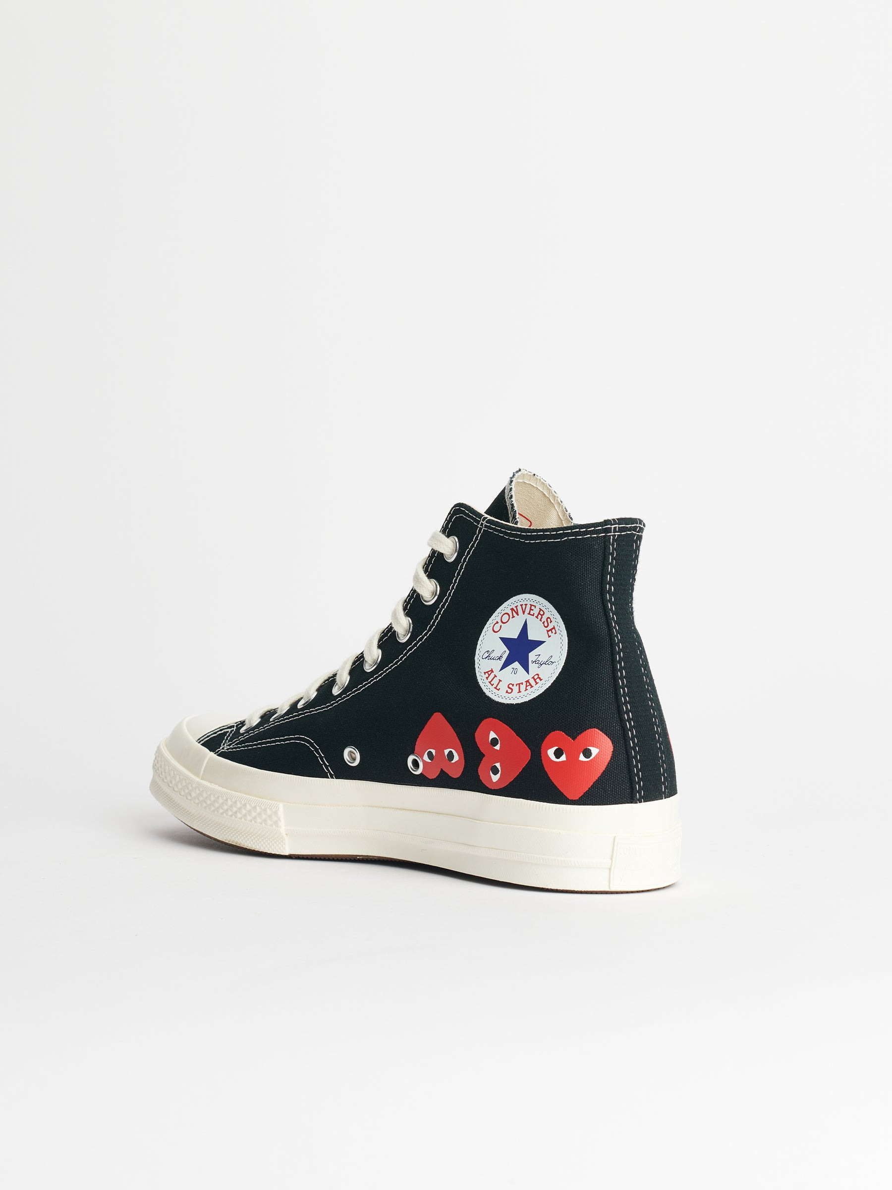 COMME DES GARÇONS PLAY X CONVERSE CHUCK 70 HI MULTI HEARTS BLACK - 2