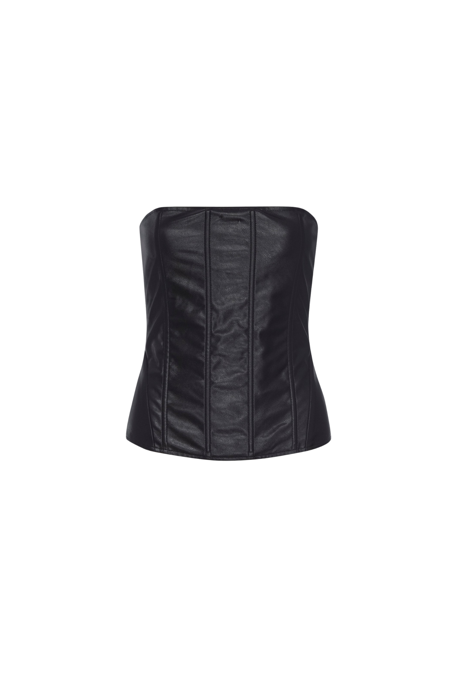 LIBRA CORSET - BLACK VEGAN LEATHER - 2