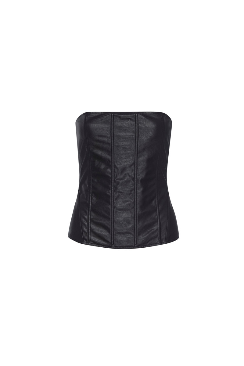 miaou LIBRA CORSET - BLACK VEGAN LEATHER outlook