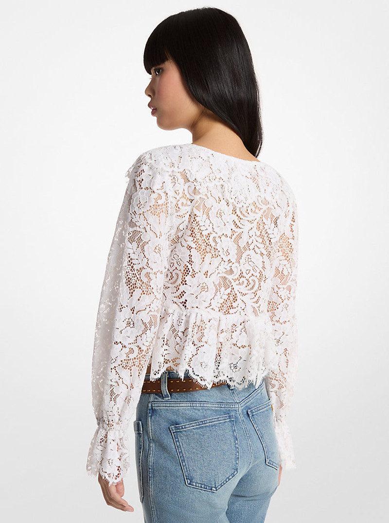 MICHAEL KORS Corded Floral Lace Blouse outlook