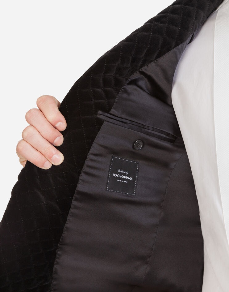 Jacquard tuxedo smoking jacket with patch - 6