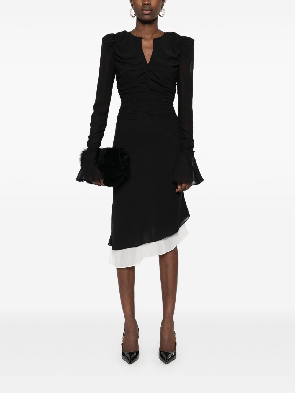 two-layer chiffon midi skirt - 2