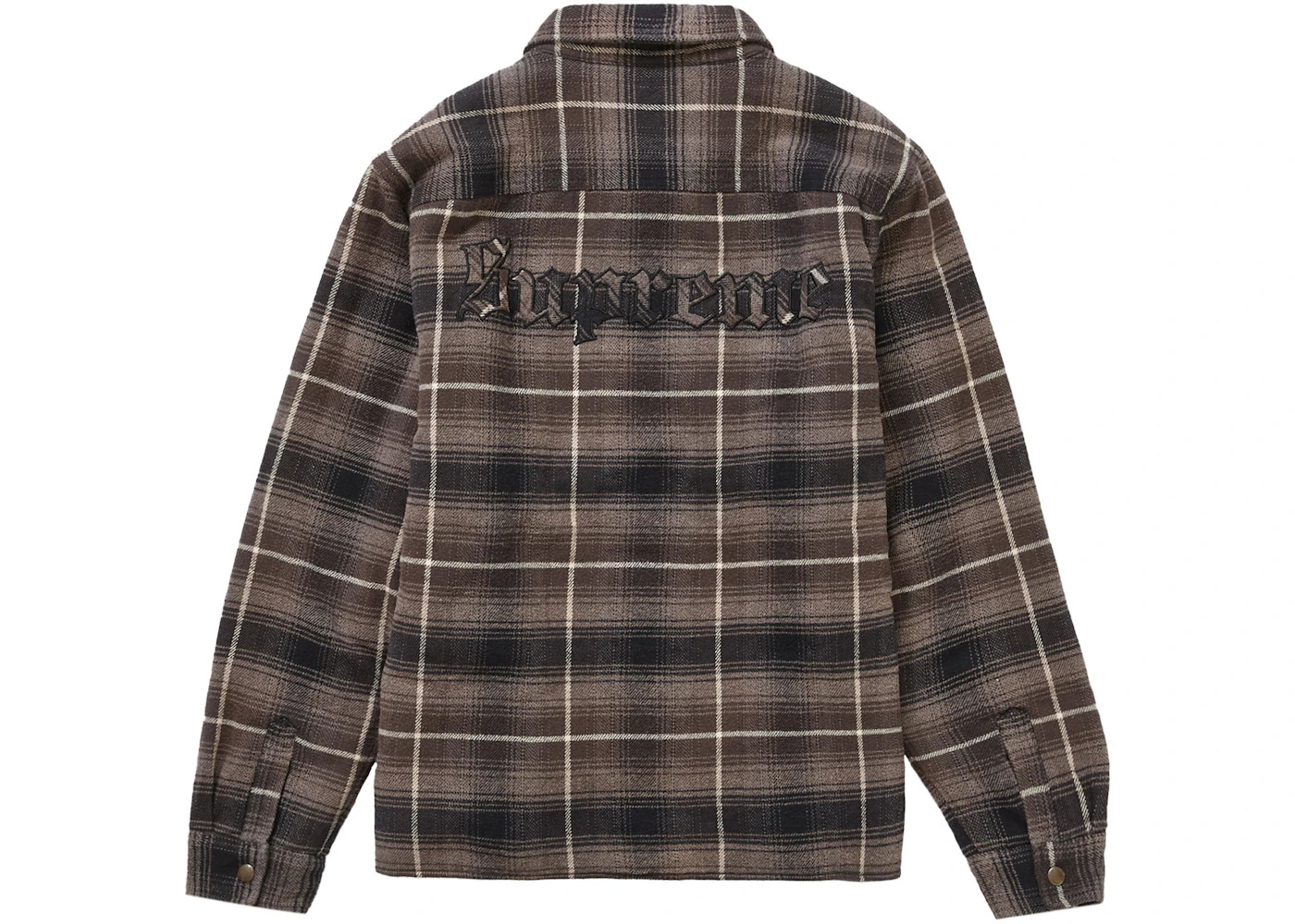 Supreme Shearling Lined Flannel Shirt Black - 3