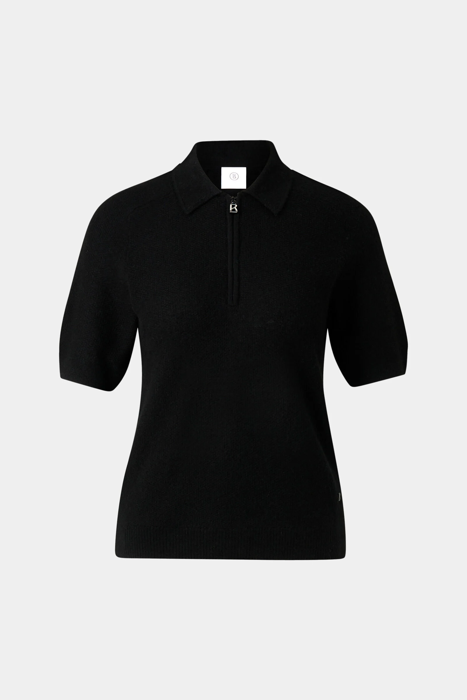 Knitted polo shirt Shari in Black - 1