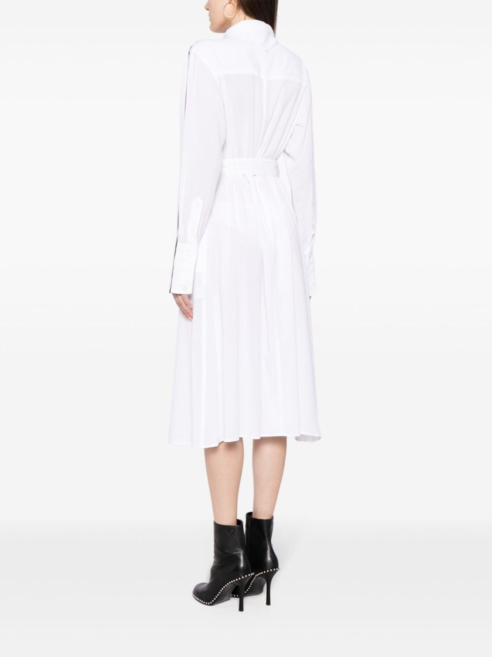 belted-waist button-down dress - 4