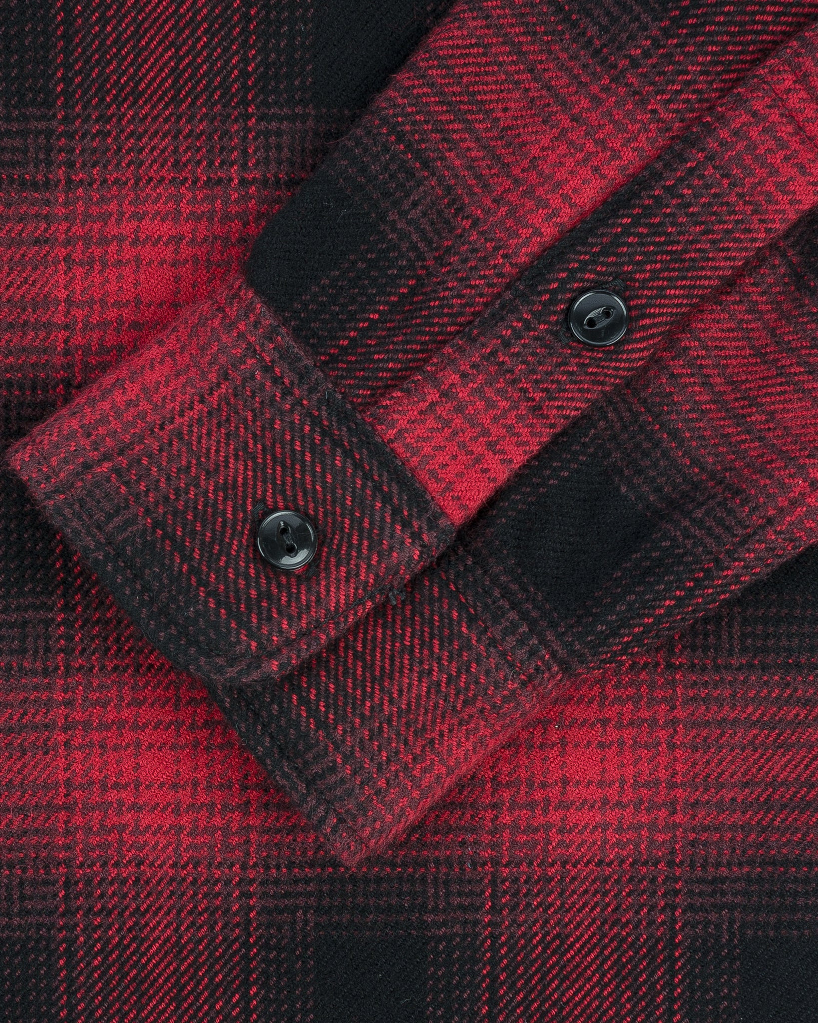 IHSH-265-RED Ultra Heavy Flannel Ombré Check Work Shirt - Red/Black - 8