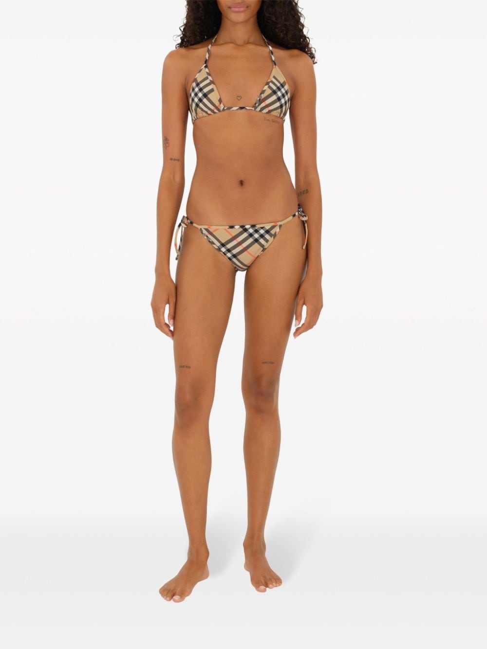 check-pattern bikini briefs - 3