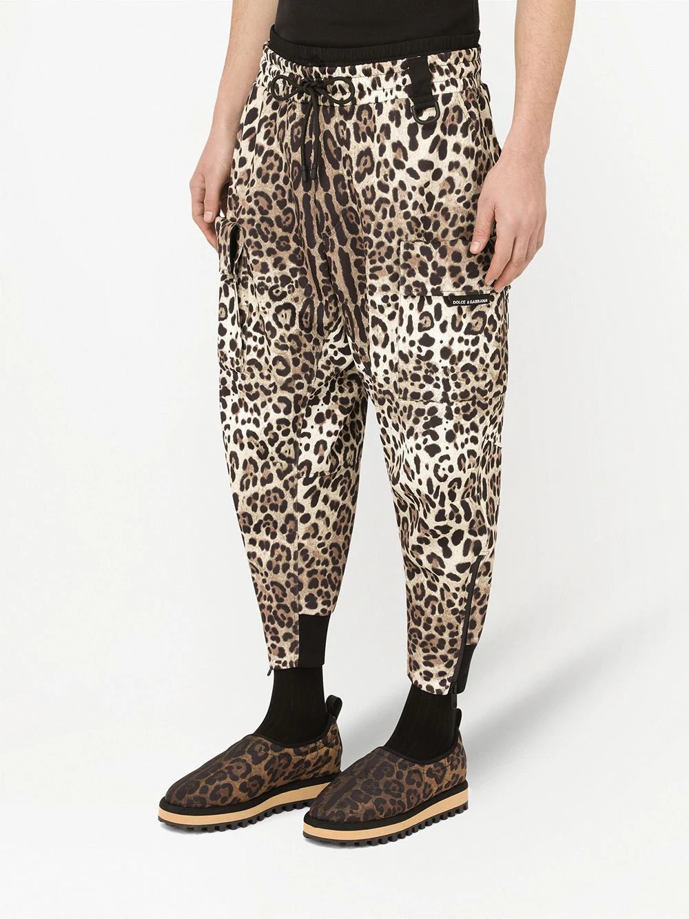 leopard-print tapered trousers - 5