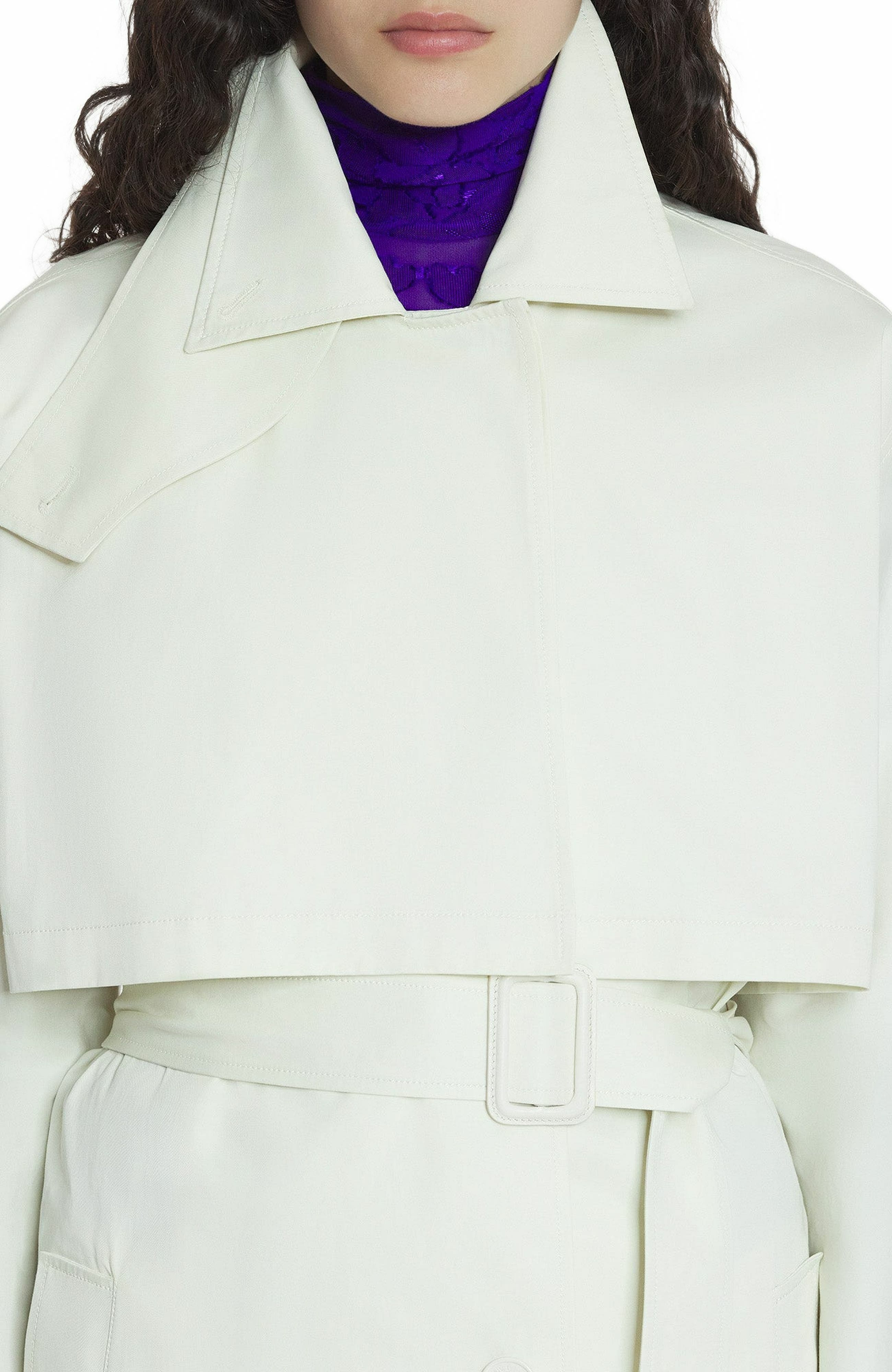 Lanvin Cotton Trench Coat in Off White at Nordstrom - 5