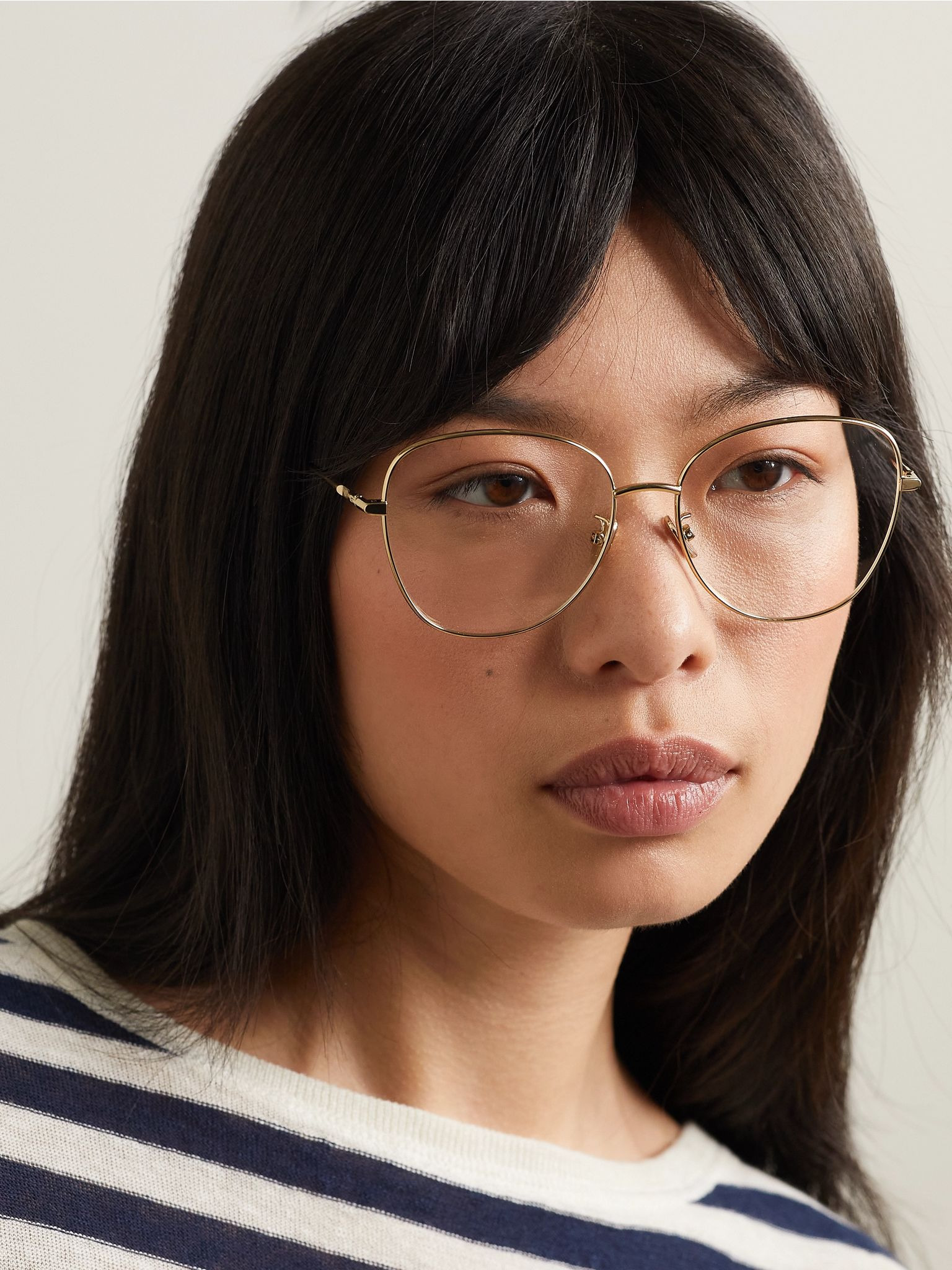 Mini CD O B4U oversized round-frame silver-tone and tortoiseshell acetate optical glasses Gold - 2