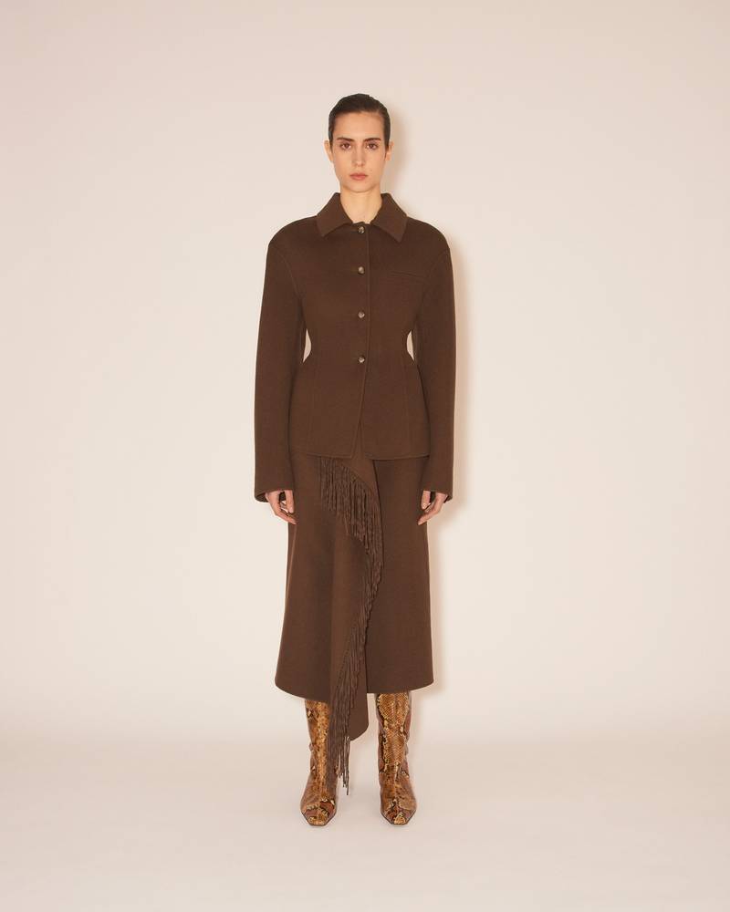 Nanushka MAGDA - High buttoned fitted tailored blazer with side split - Soil outlook