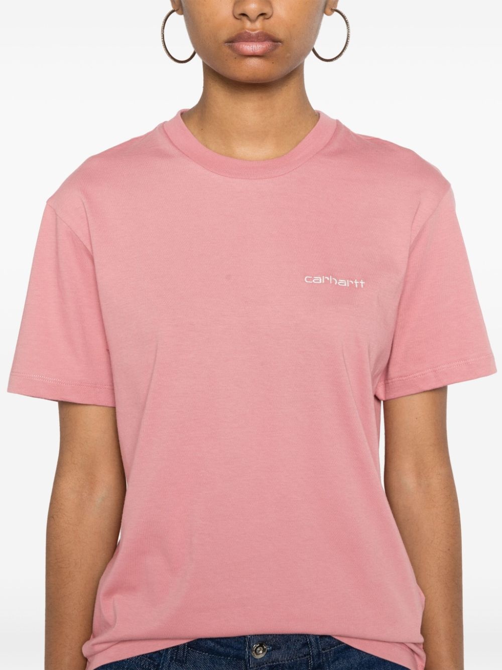 Script embroidery T-shirt - 5