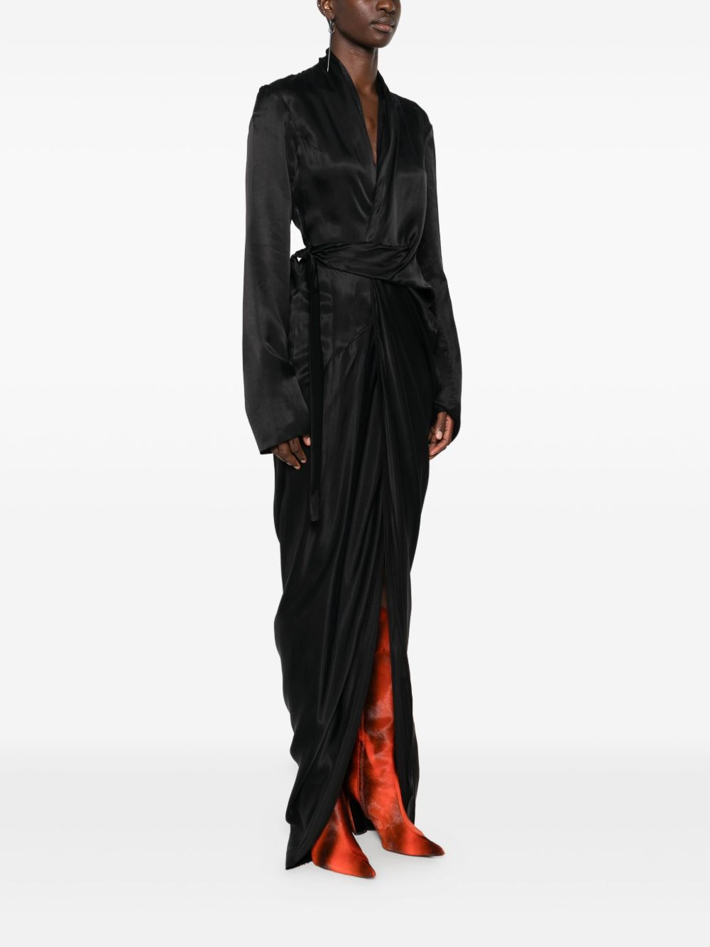 draped wrap dress - 3
