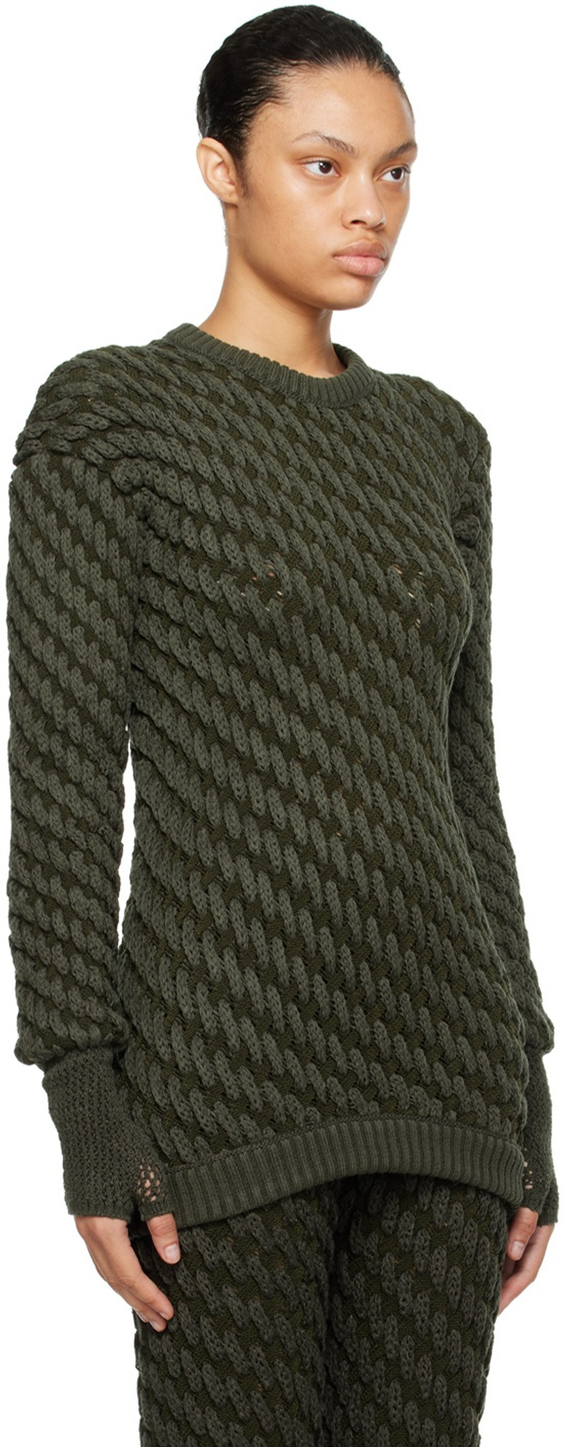 ISA BOULDER SSENSE Exclusive Khaki Cereal Sweater outlook