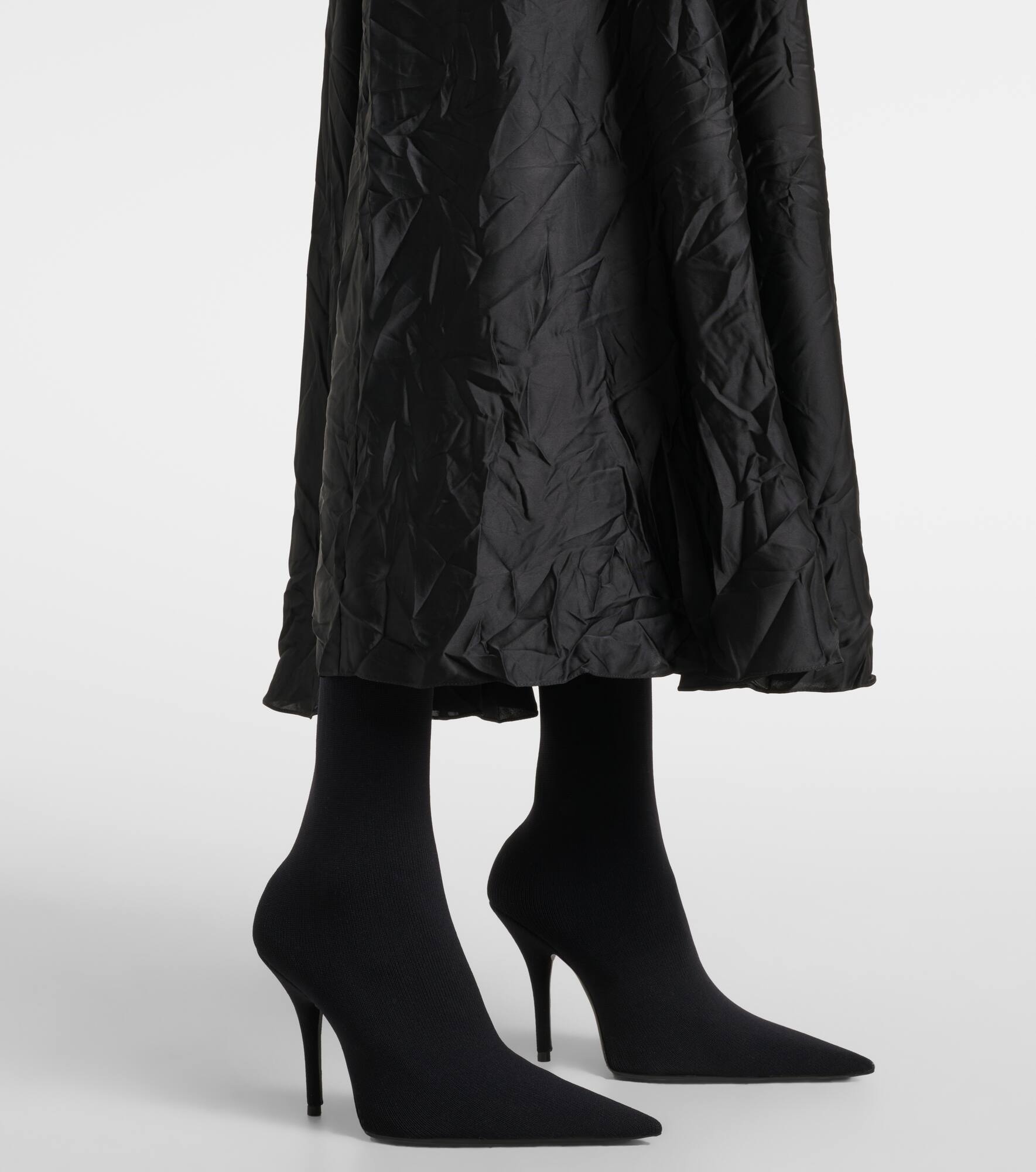 Asymmetric satin midi skirt - 5