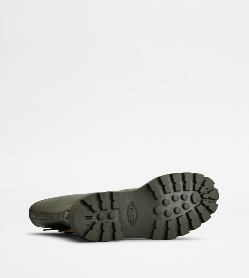 BIKER BOOTS IN LEATHER - GREEN 4