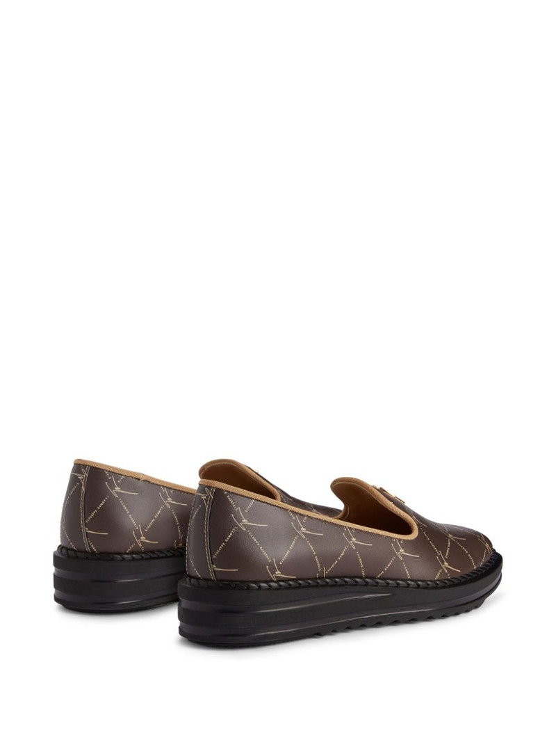 Tim logo-embossed leather loafers 3