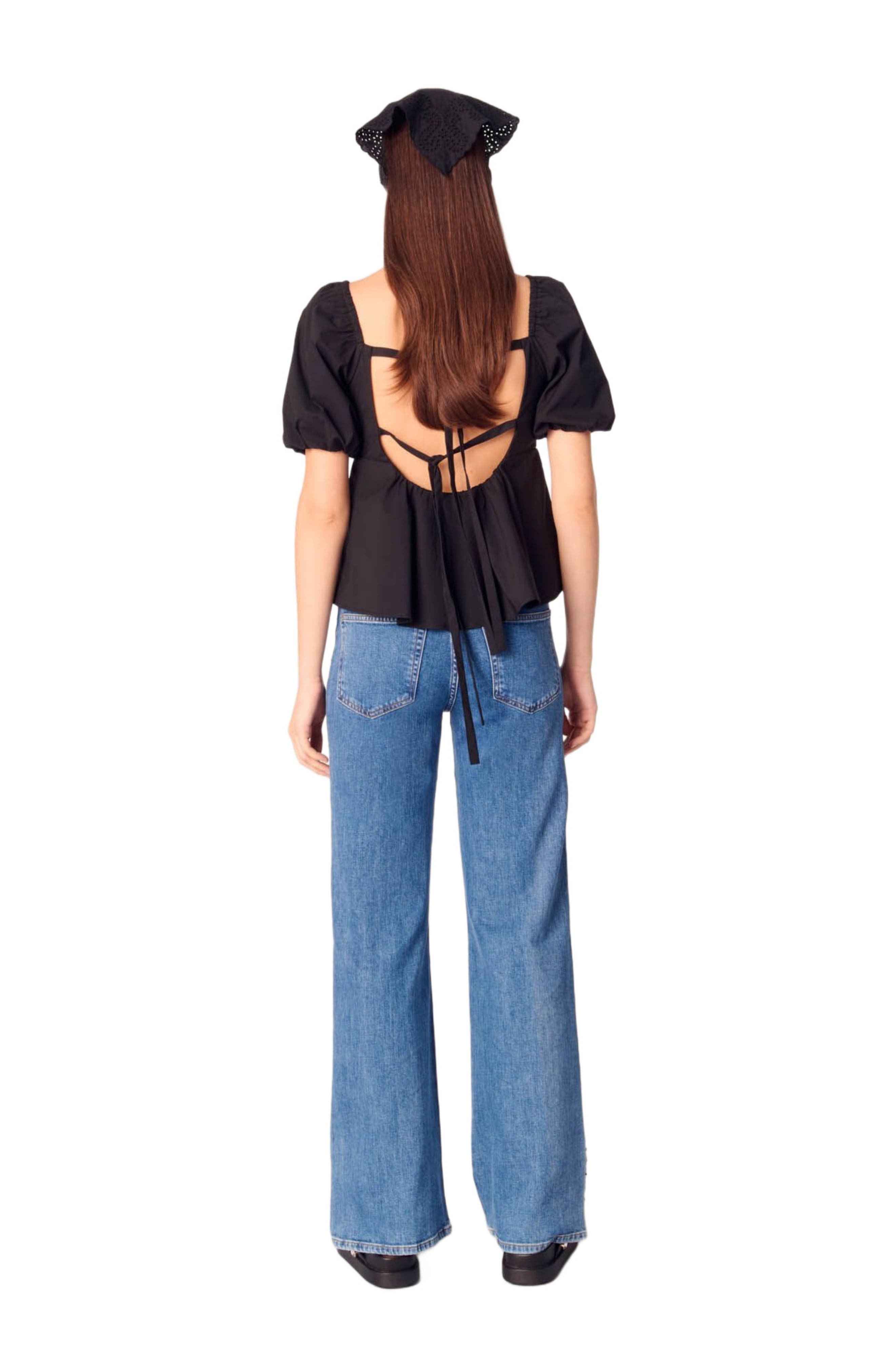 maje Embroidered jeans with rhinestones in Blue at Nordstrom - 3