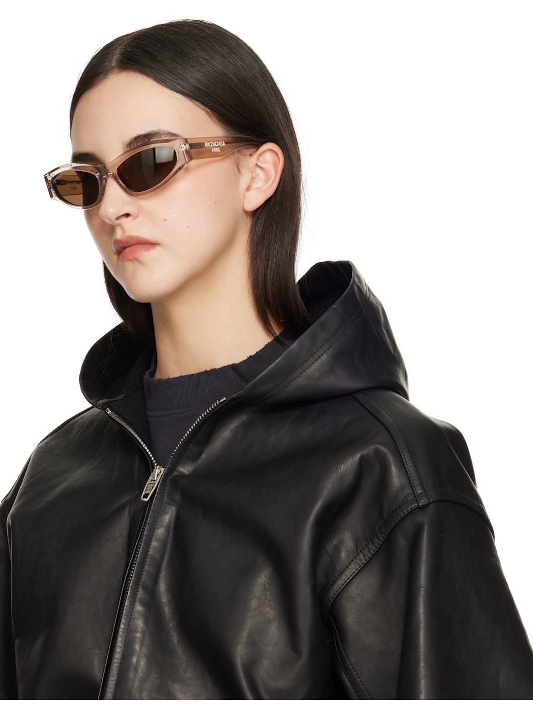 Beige Logo Cateye Sunglasses - 4