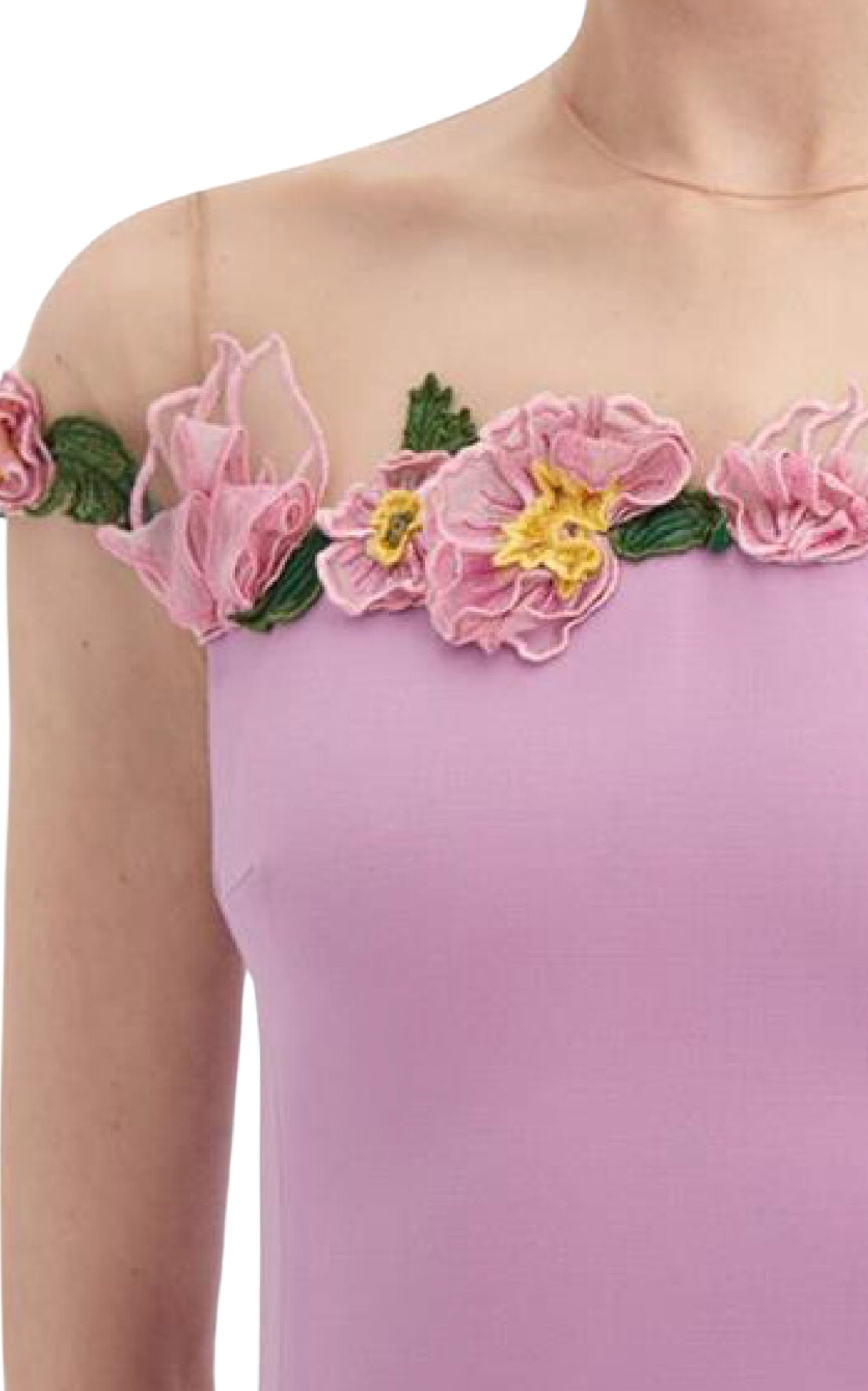 Poppies Illusion Neck Pencil Dress - 5