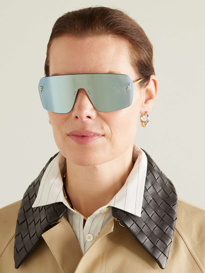 FENDI Fendi First crystal-embellished aviator-style gold-tone sunglasses outlook