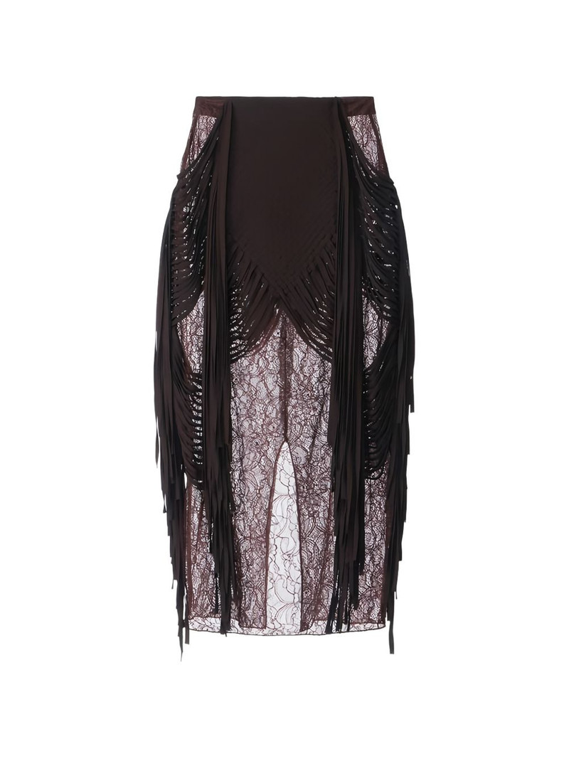 floral-lace fringed midi skirt 1