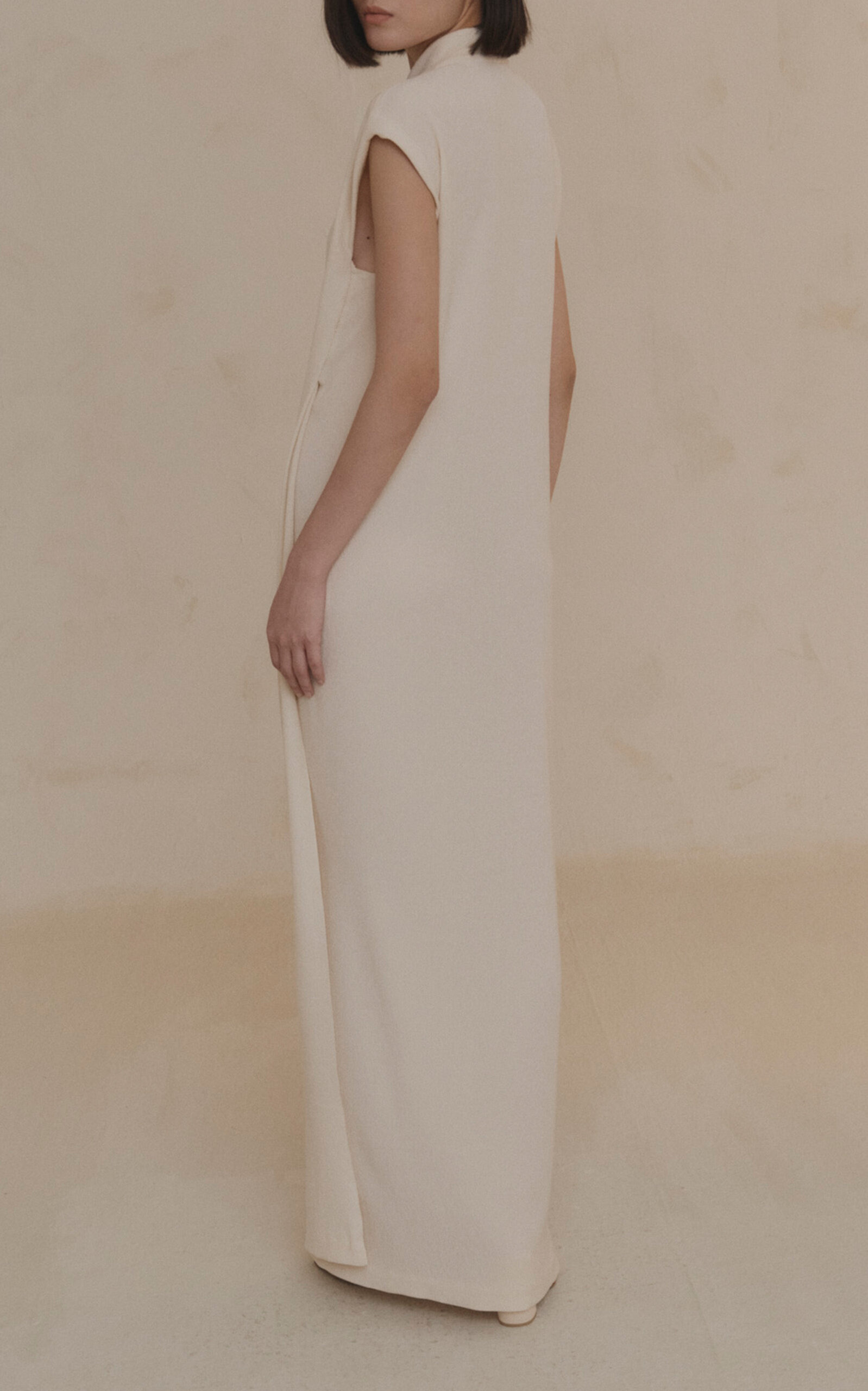 Amanita Silk Wrap Maxi Dress ivory - 4