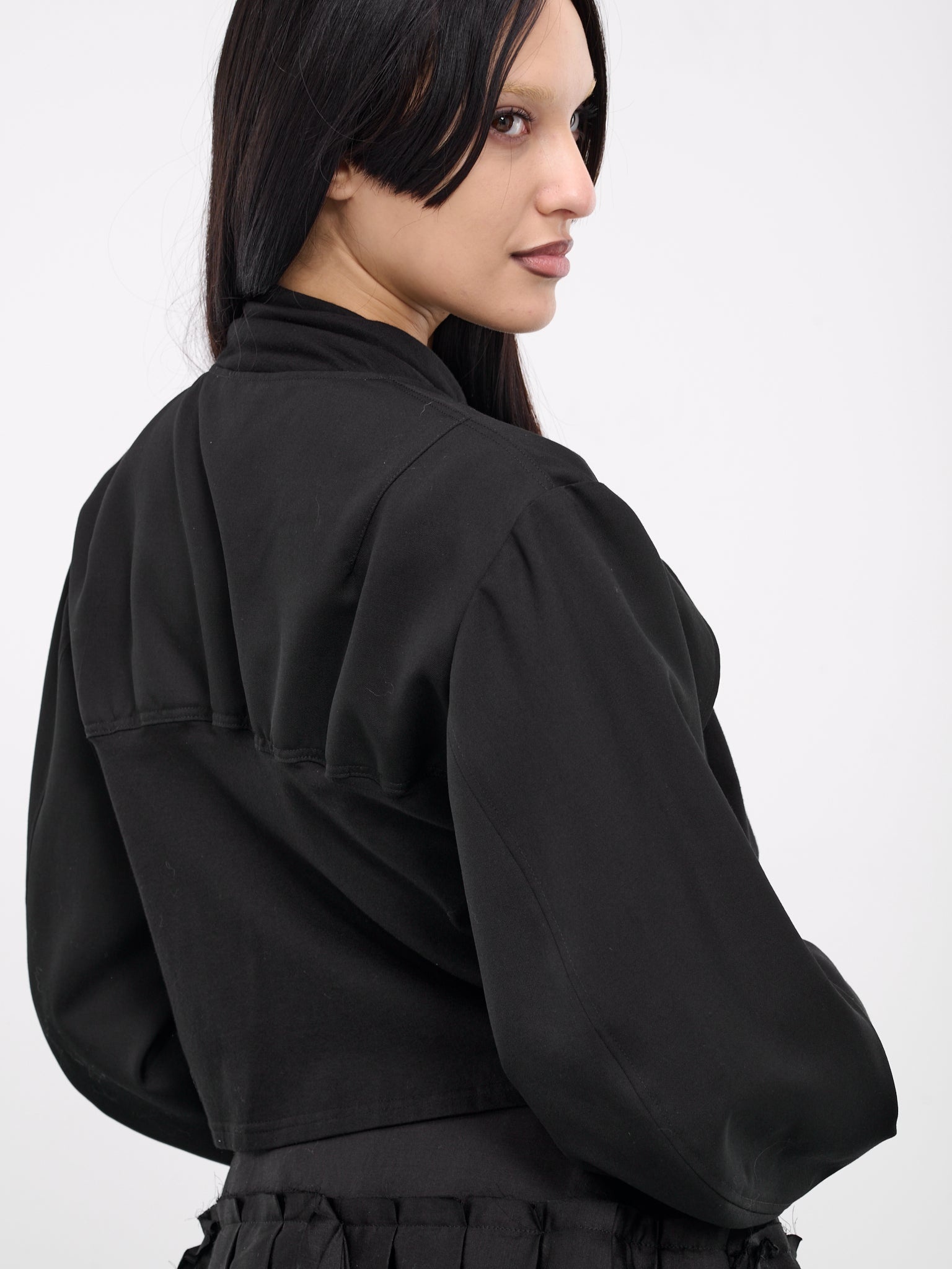 Layered Crop Bomber Jacket - 4