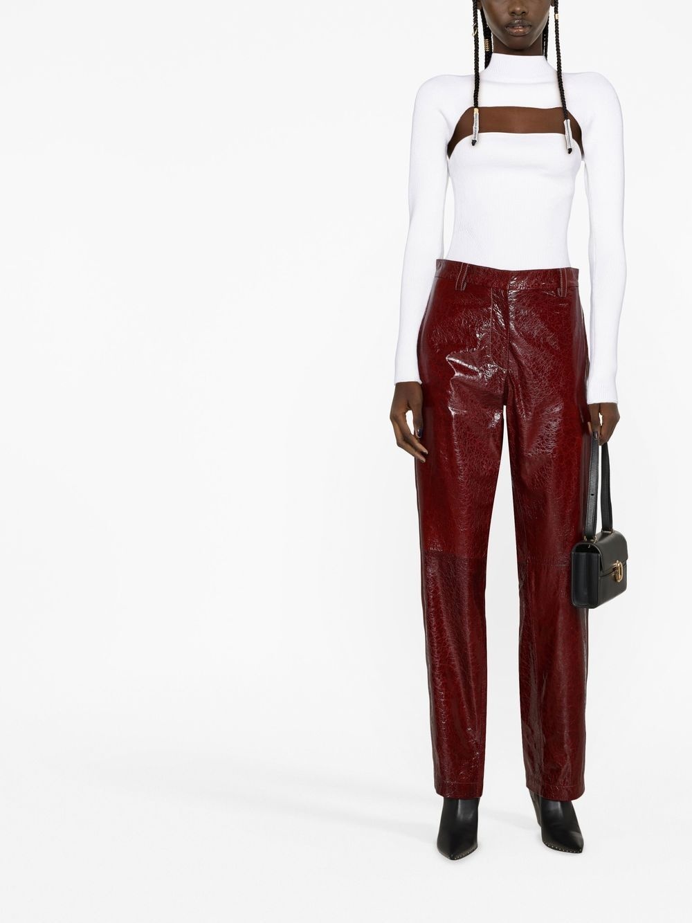 high-shine finish trousers - 2