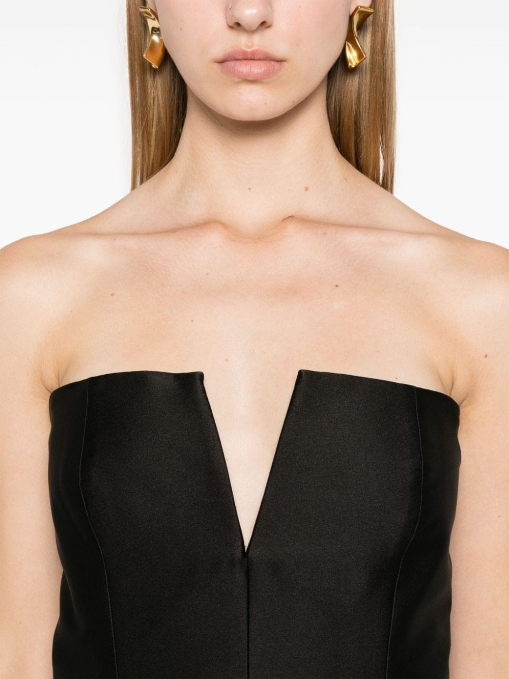 strapless taffeta top - 5
