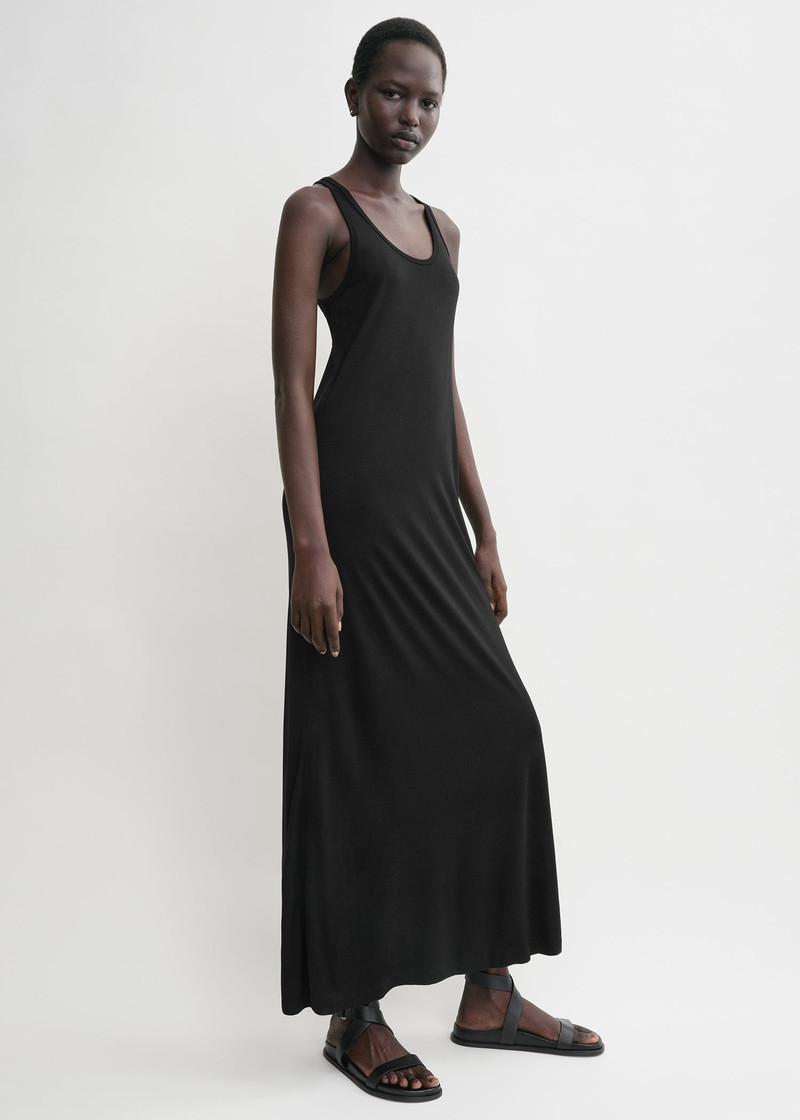 Scoop-neck jersey dress black 3