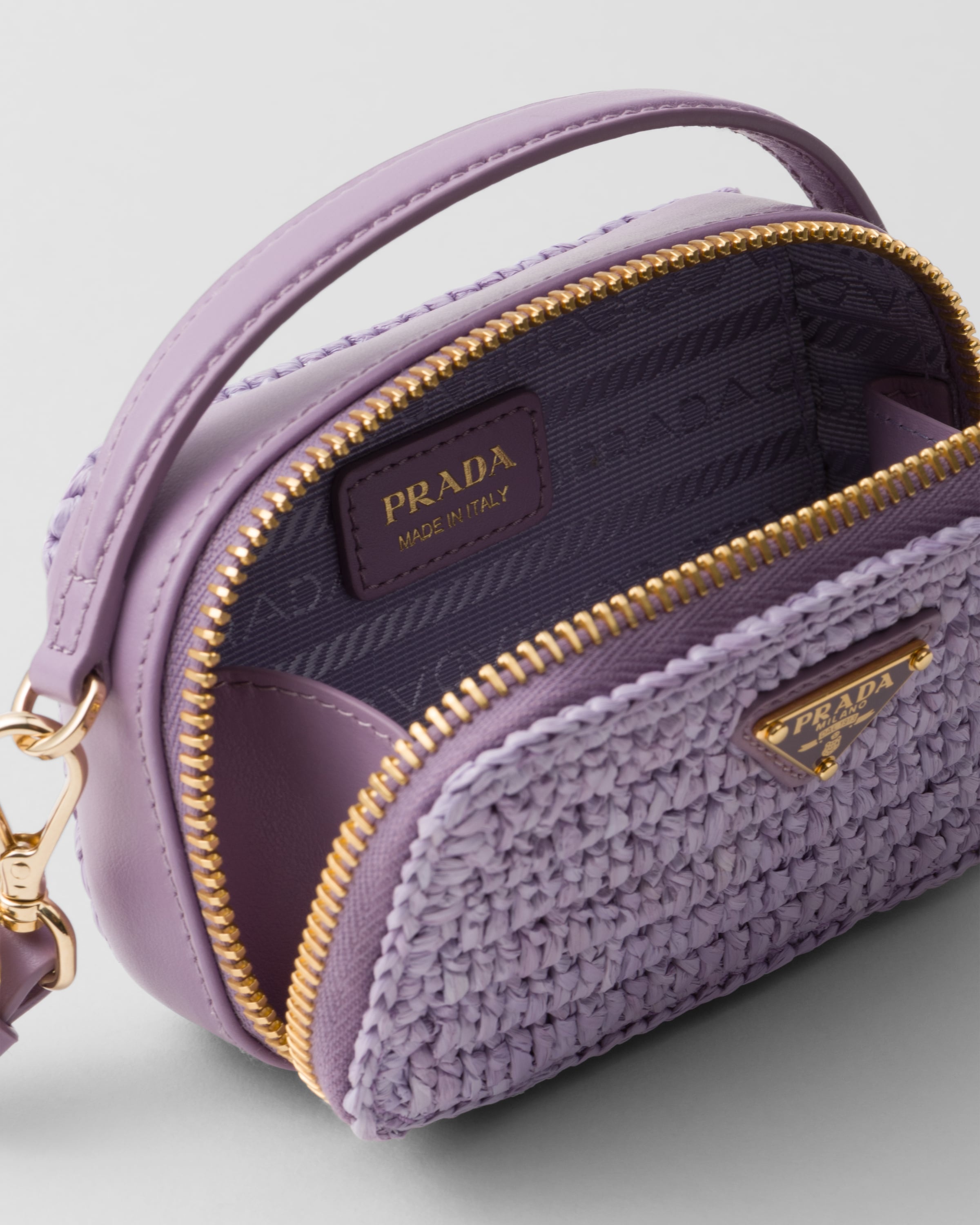 Prada Crochet and leather mini-pouch | REVERSIBLE