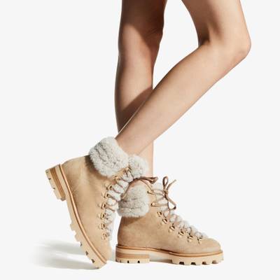 JIMMY CHOO Eshe Flat Shearling
Stucco Suede Hiking Boots with Natural Shearling Collar outlook