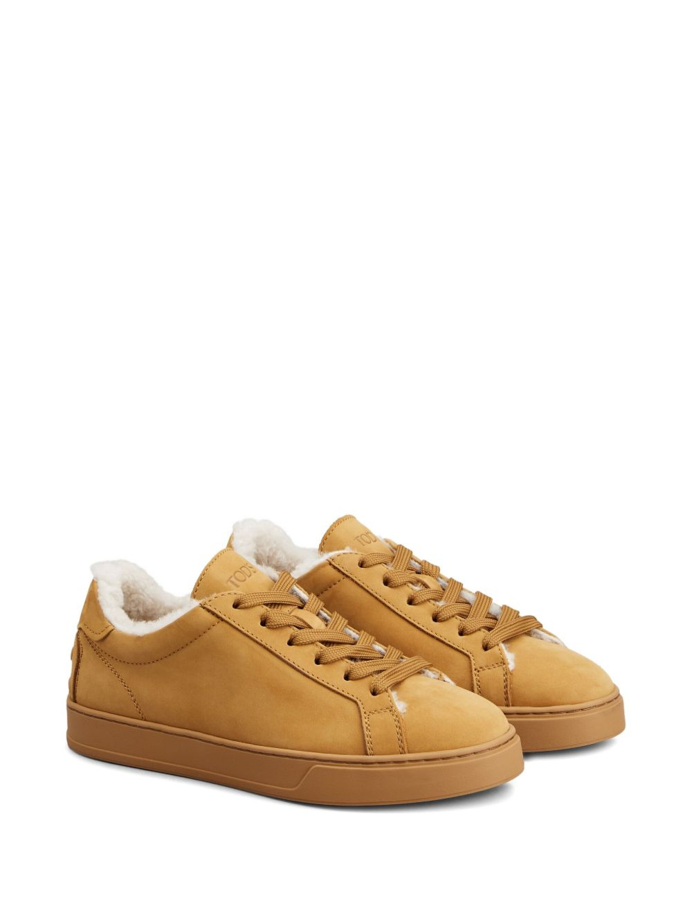 lace-up shearling sneakers - 2