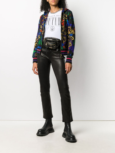 VERSACE JEANS COUTURE Barocco floral print zip-front hoodie outlook