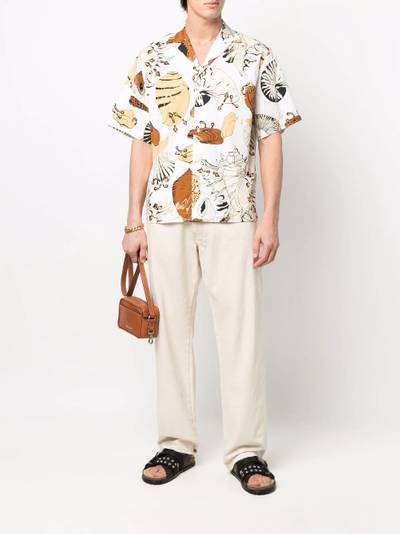 MSGM shell-print short-sleeve shirt outlook