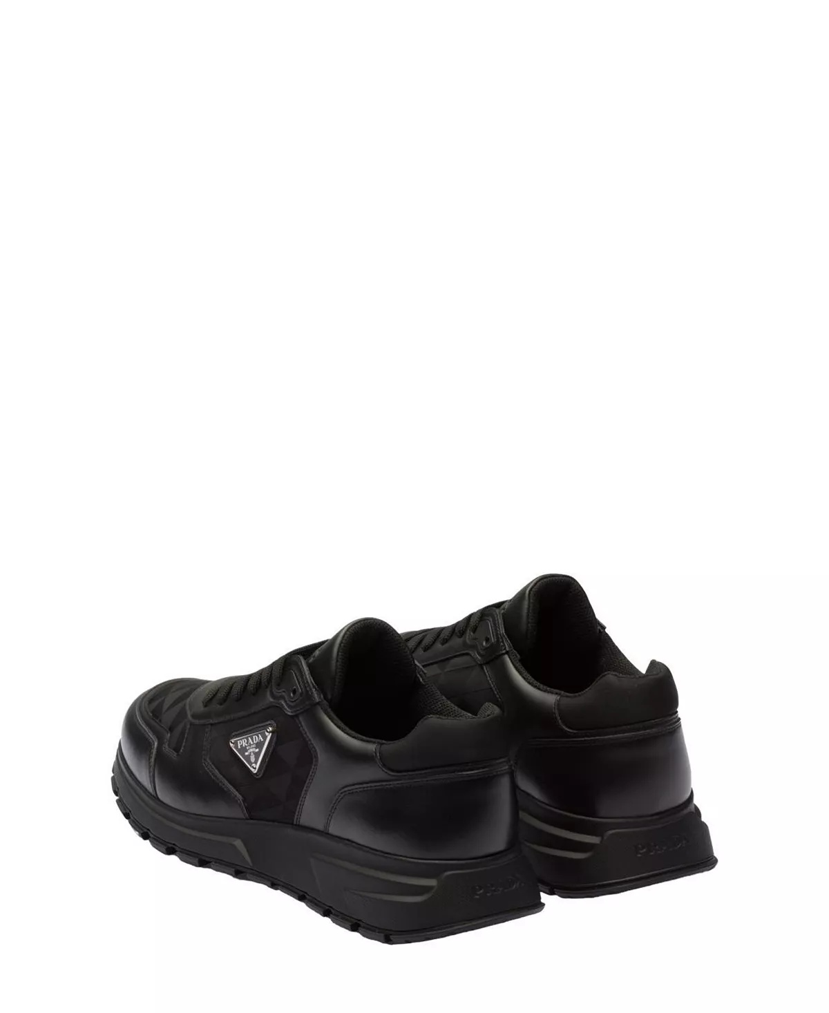 Men's Leather and Re-Nylon High-Top Sneakers - 4
