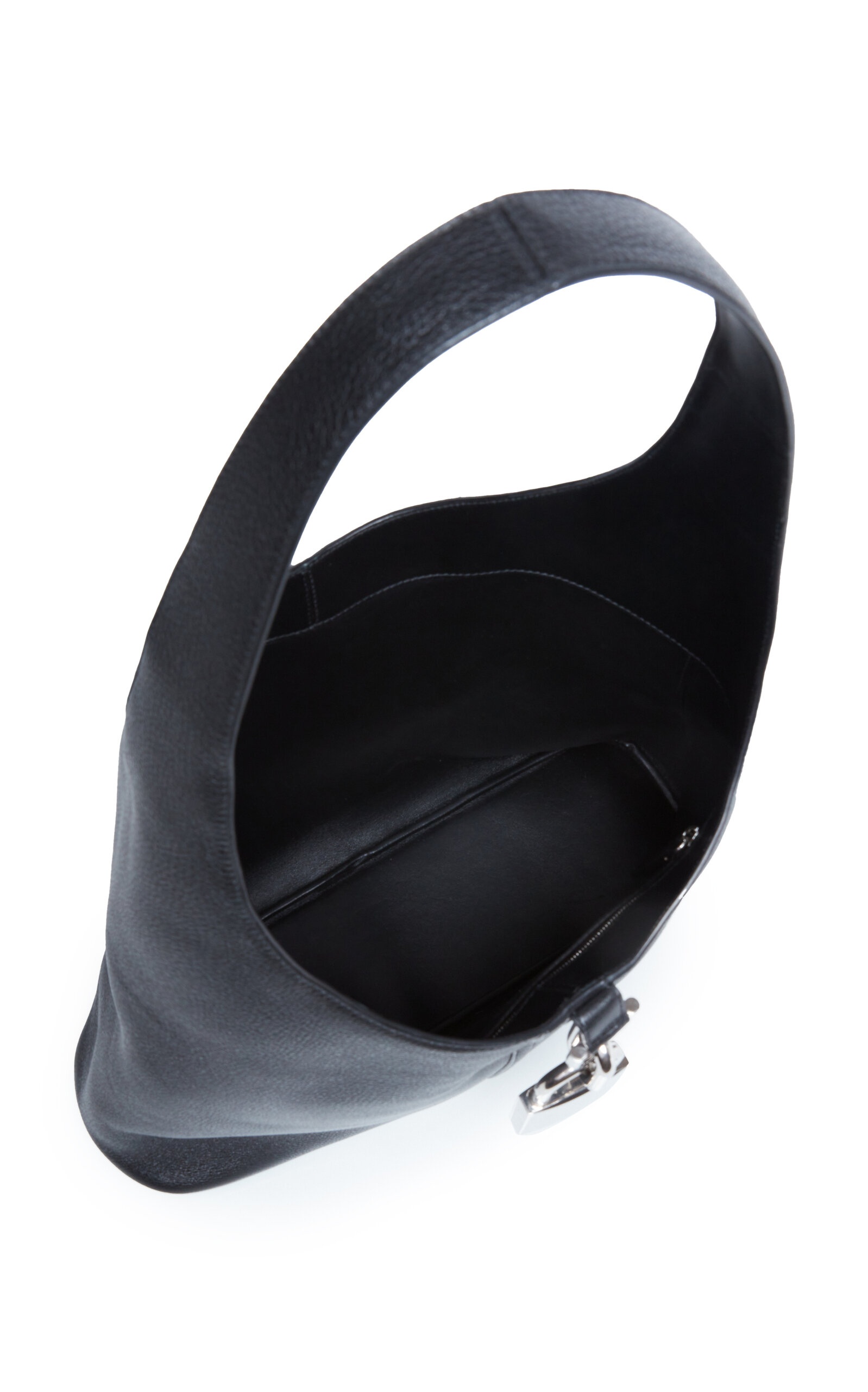 BALENCIAGA Lock-Detailed Leather Hobo Bag black