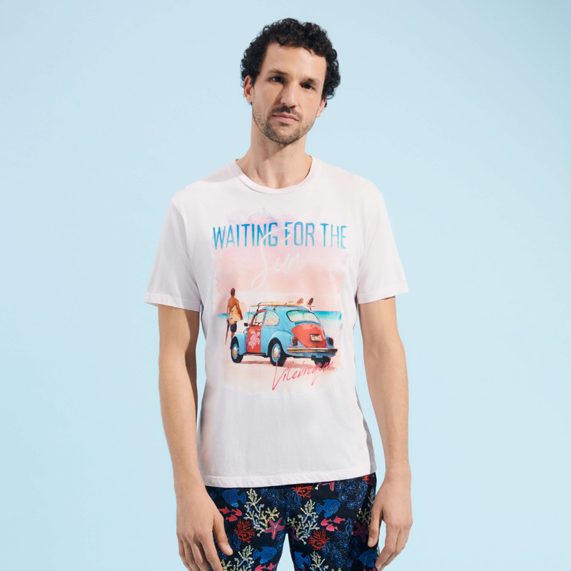 Vilebrequin Cotton Men T-shirt Waiting for Sun outlook