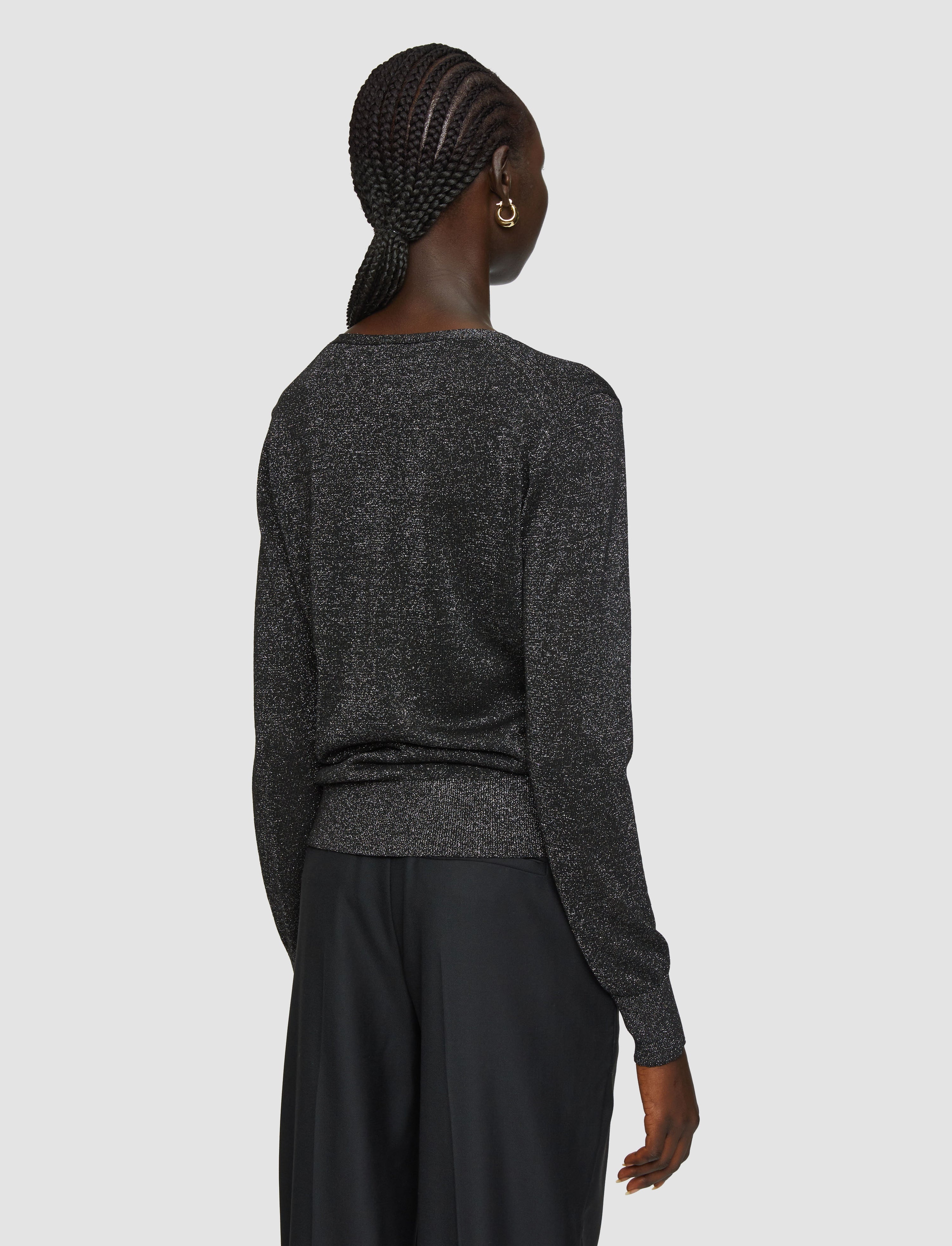 Lurex V Neck Jumper - 4