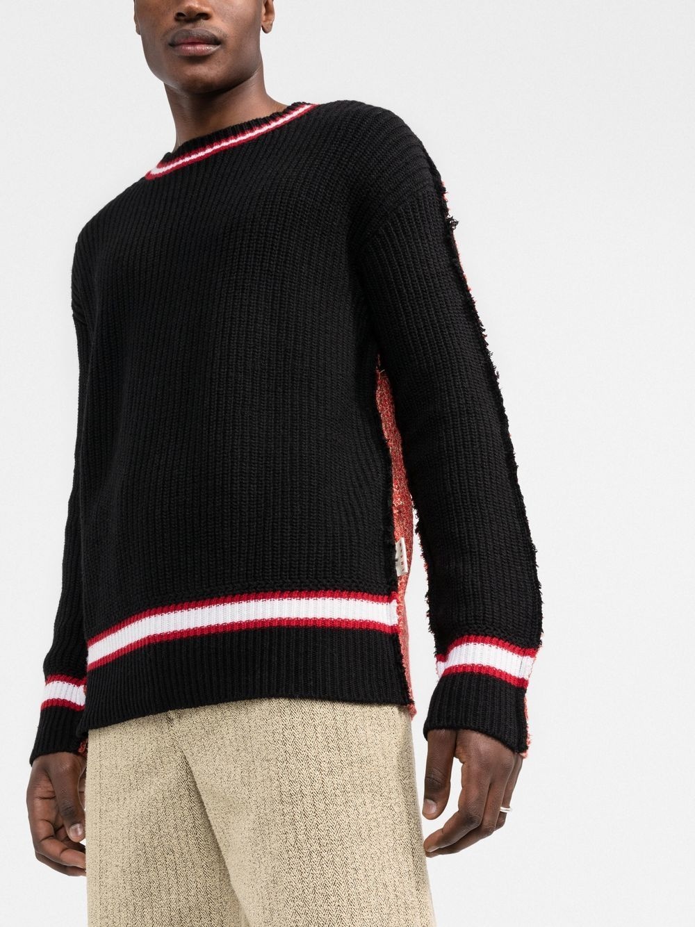 two-tone round-neck jumper - 4