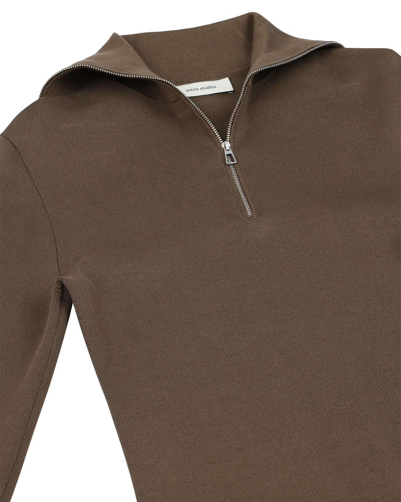 ZIP UP TURTLENECK SLIM BROWN - 5