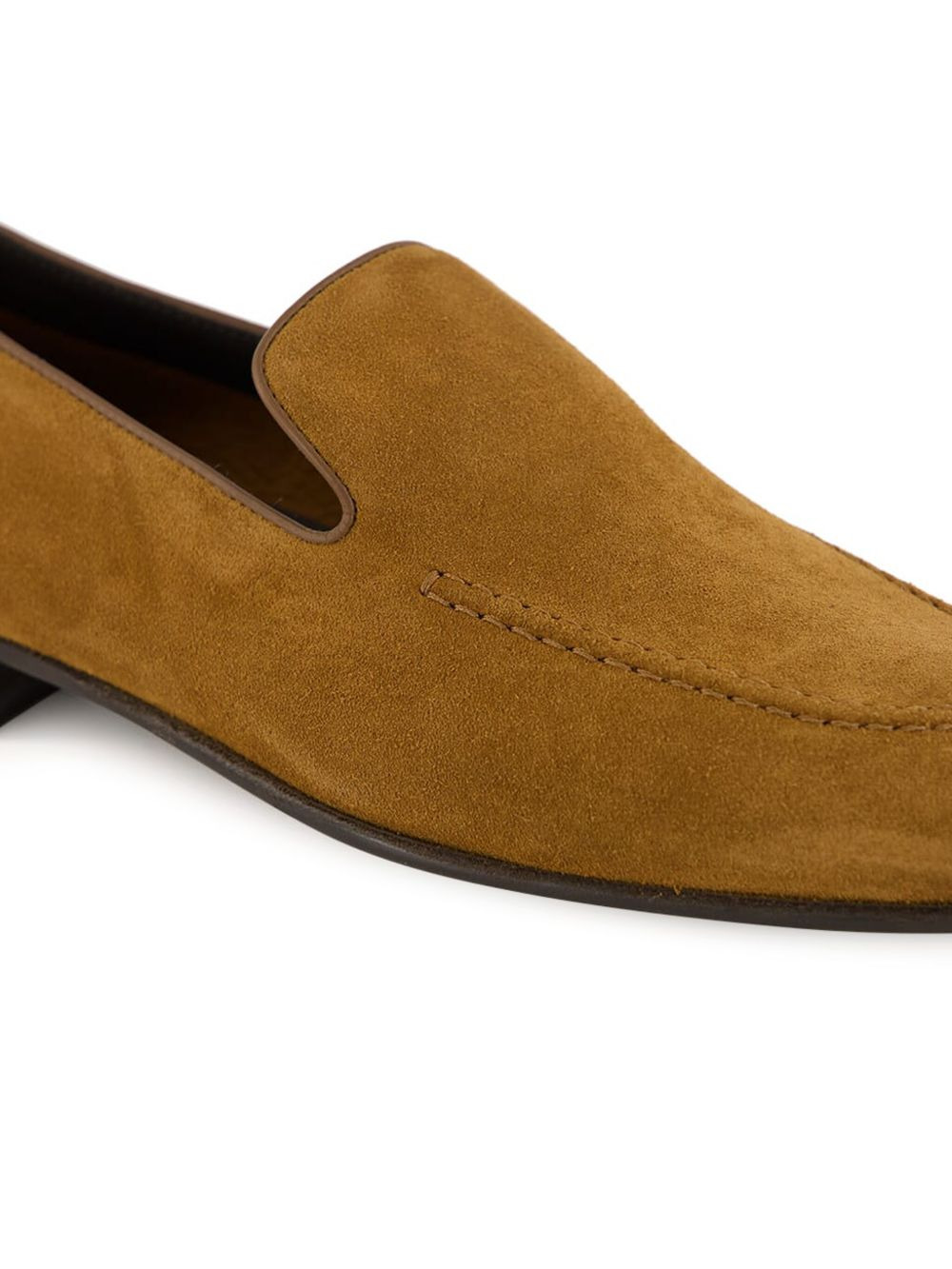 stitch-detailing suede slip-on loafers - 5