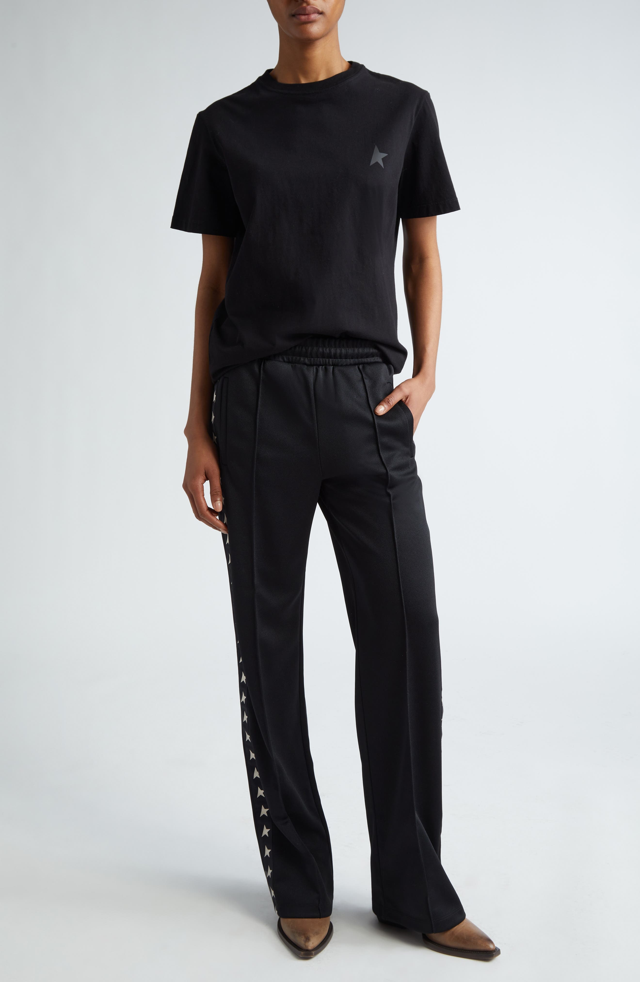 Golden Goose Dorotea Star Collection Logo Track Pants in Black/White at Nordstrom - 2