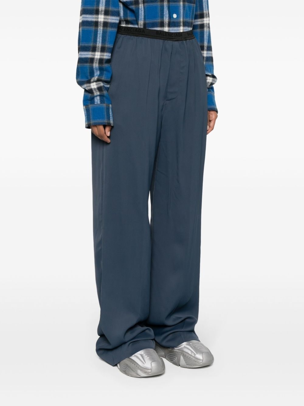logo-waistband straight-leg pants - 3